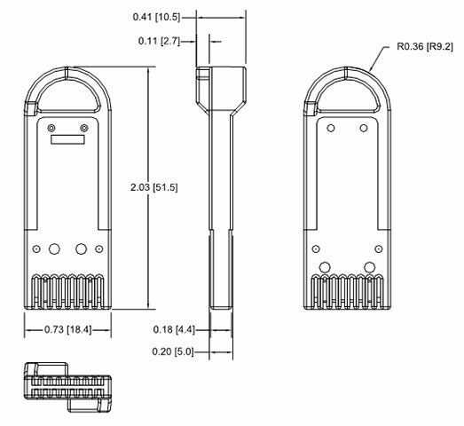 Extended Length SlimLine Token Dimensions